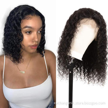 Short Brazilian Deep Curly 13x4 Lace Front Wigs Human Hair Bob 150% Density Glueless Lace Front Wigs Pre Plucked With Baby Hair